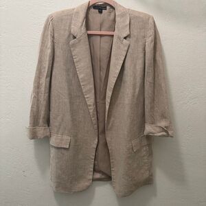 Vintage Harvé Bernard Tan Linen Blend Lightweight Sport Coat 10